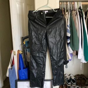 Never worn black leather jeans